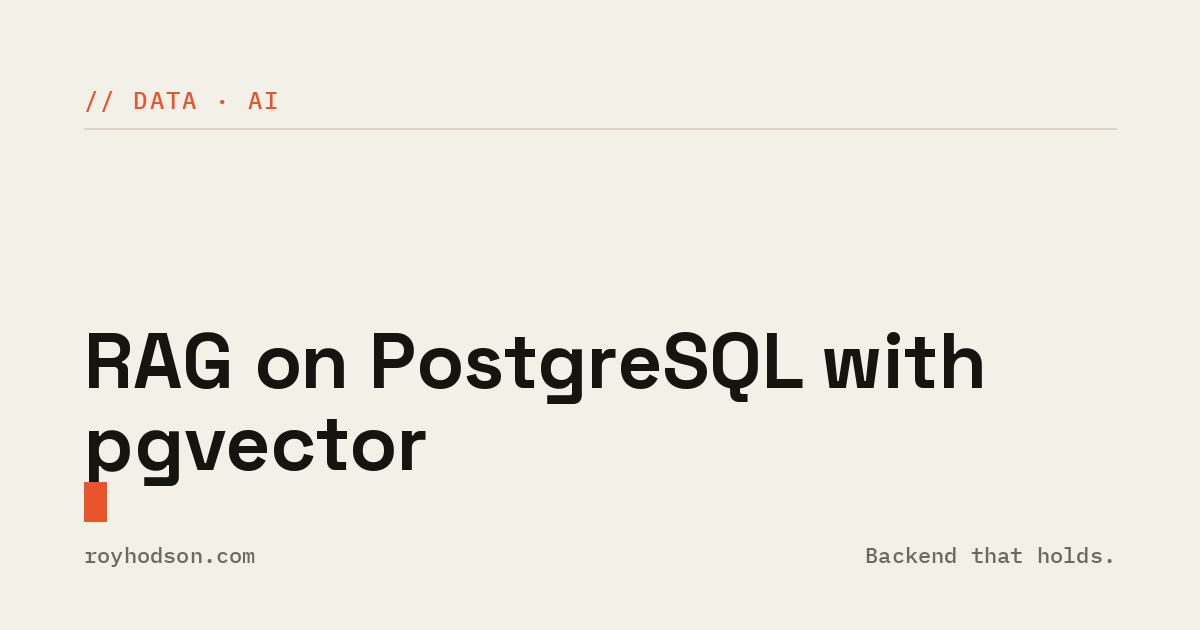 RAG on PostgreSQL with pgvector
