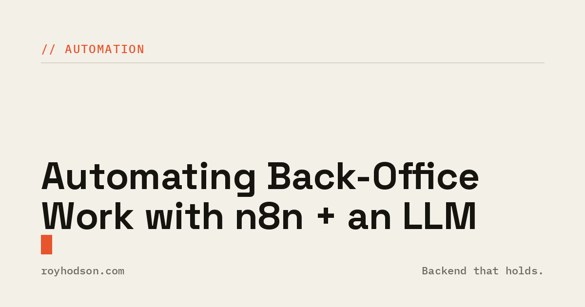Automating Back-Office Work with n8n and an LLM