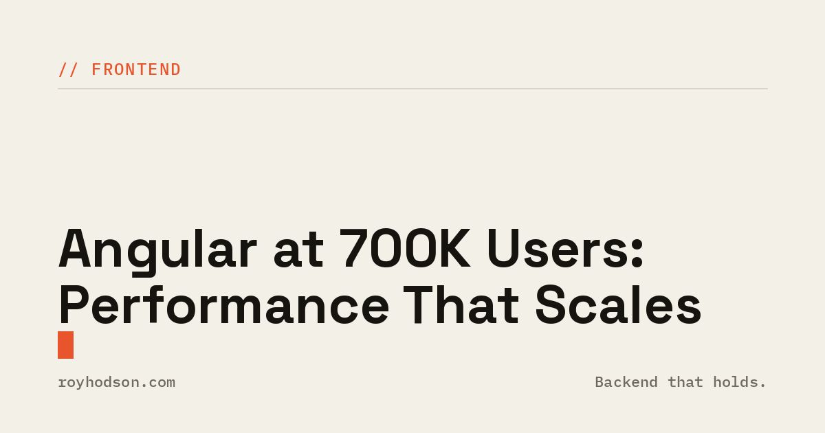 Angular at 700K Users: Performance That Scales